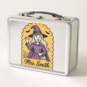 Süße Hexenlehrerin Frau Smith Vintage Halloween De Metall Brotdose