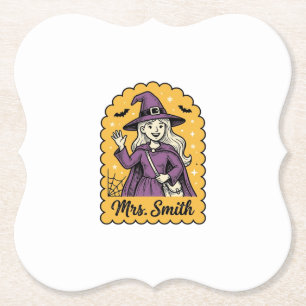 Süße Hexenlehrerin Frau Smith Vintage Halloween-De Untersetzer