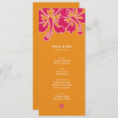 Süße Hibiskus-Hochzeits-Menü-Karte Menükarte (Vorne/Hinten)