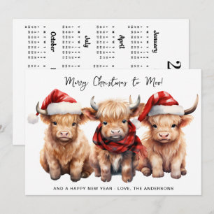 Süße Highland-Kuh 2027 Kalender Weihnachten