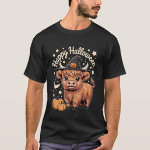 Süße Highland-Kuh Frohes Halloween Lustiges Kostüm T-Shirt