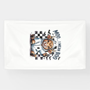 Süße Highland-Kuh Karierte Halloween Te Banner