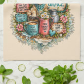 Süße Highland-Kuh mit Sprüchen/Christlich Geschirrtuch (Gefaltet)