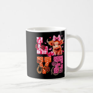 Süße Highland-Kuh und Nk-Herz Valentinstag Liebe Kaffeetasse