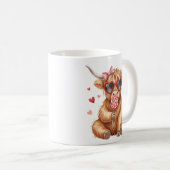Süße Highland-Kuh Valentins-Mug Kaffeetasse (VorderseiteRechts)
