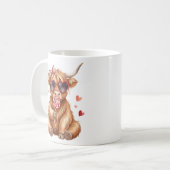 Süße Highland-Kuh Valentins-Mug Kaffeetasse (Vorderseite Links)