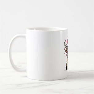 Süße Highland-Kuh Valentinstag Herz Brille Vektor_ Kaffeetasse