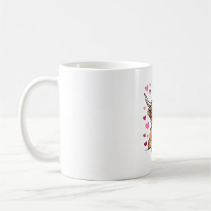 Süße Highland-Kuh-Valentinstag-Sonnenbrille Vektor Kaffeetasse