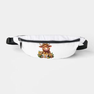 Süße Highland-Kuh Weihnachten Santa Highland-Kuh L Bauchtasche