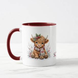 Süße Highland-Kuh-Weihnachts-Feierabend-Kaffee Tasse