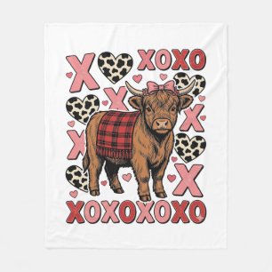 Süße Highland-Kuh XOXO Valentinstag Vintage-Shirt  Fleecedecke