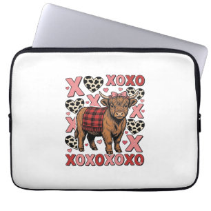 Süße Highland-Kuh XOXO Valentinstag Vintage-Shirt  Laptopschutzhülle