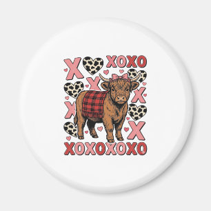 Süße Highland-Kuh XOXO Valentinstag Vintage-Shirt  Magnet