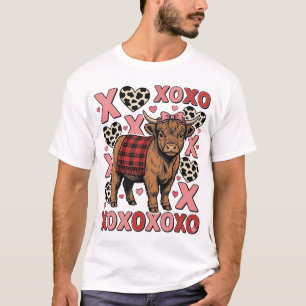 Süße Highland-Kuh XOXO Valentinstag Vintage-Shirt  T-Shirt