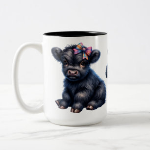 Süße Highland-Kuh Zweifarbige Tasse