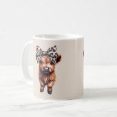 Süße Highland-Kühe braun Kaffeetasse (Vorderseite Links)