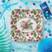 Süße Himbeeren Aquarell Pappteller (Party)