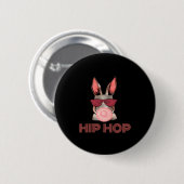 Süße Hip-Hop-Hasen-Sonnenbrille Ostern Button (Vorne & Hinten)