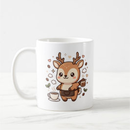 Süße Hirsch-Barista-Kaffeetasse Kawaii-Charakter Kaffeetasse