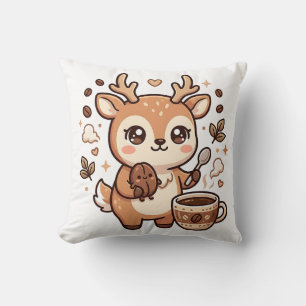 Süße Hirsch-Kaffee-Kissen-Kunst Kissen