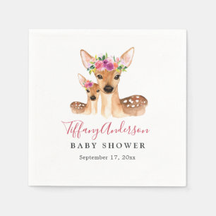 Süße Hirsch-Mama-und-Baby-Blumen-Baby-Party-Servie Serviette