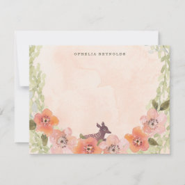 Süße Hirsche in Blume Mitteilungskarte