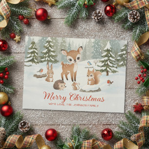 Süße Hirsche und Waldtiere Frohe Weihnachten