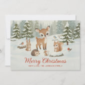 Süße Hirsche und Waldtiere Frohe Weihnachten (Vorderseite)