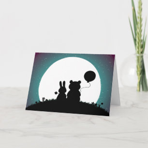 Süße Hochzeitsglückwunschkarte mit Häschen und Bär Karte