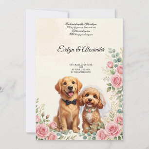 Süße Hochzeitshunde Braut und Bräutigam  Einladung