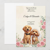 Süße Hochzeitshunde Einladung (Vorne/Hinten)