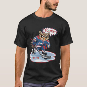 Süße Hockey-Eule Lustiges Sport-Art-Design T-Shirt