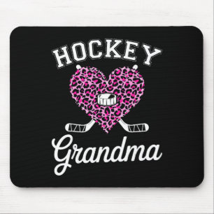 Süße Hockey-Oma Herz Leopard  Mousepad