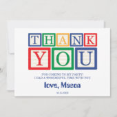 Süße Holz-ABC-Blöcke in Grundfarben Dankeskarte (Vorderseite)