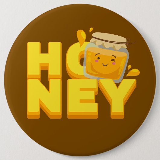 Süße Honey-Textgestaltung Button (Vorderseite)