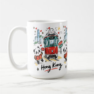 Süße Hongkonger Straßenbahn-Skizzenkunst Kaffeetasse