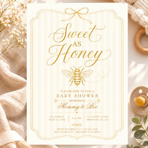 Süße Honig-Baby-Shower-Mommy-Biene Vintage-Neutral Einladung