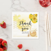 Süße Honig mit Blume erste Biene Geburtstag Serviette (Beispiel)