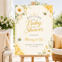 Süße Honigbiene Baby Shower Willkommensschild