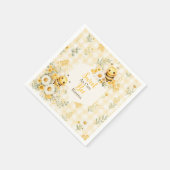 Süße Honigbiene Gänseblümchen Karo Serviette (Ecke)