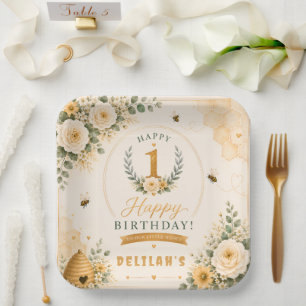 Süße Honigbiene Geburtstag Pappteller