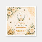 Süße Honigbiene Geburtstag Serviette (Vorderseite)