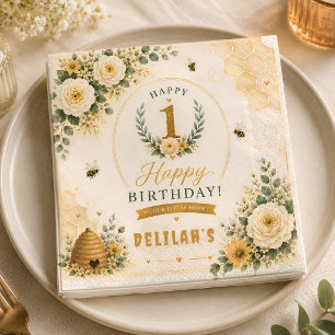 Süße Honigbiene Geburtstag Serviette