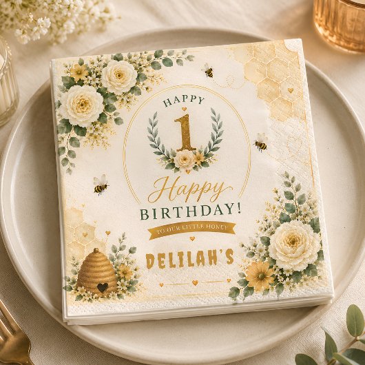 Süße Honigbiene Geburtstag Serviette