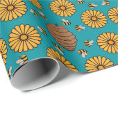 Süße Honigbiene  Geschenkpapier (Rolleneckpunkt)