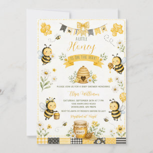 Süße Honigbiene Mädchen Baby Shower Daisy Floral Einladung