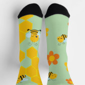 Süße Honigbiene mit Blumen Socken (Oben)