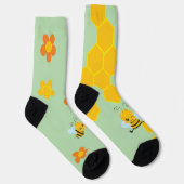 Süße Honigbiene mit Blumen Socken (Rechts)