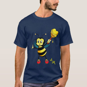 Süße Honigbiene mit Herz & Monogramm T-Shirt
