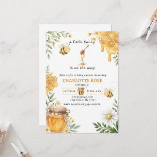 Süße Honigbiene Thema Baby Shower Einladung